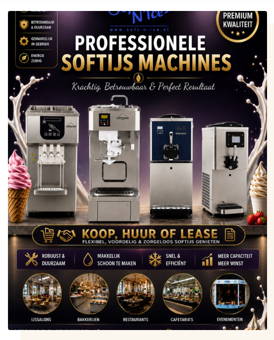 Professionele softijsmachines van Soft-N'Ice - koop, huur of lease